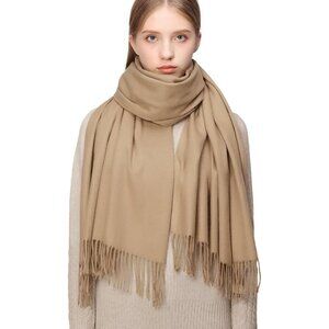 Winter Cashmere Wool Bronze Scarf Pashmina Shawl Wrap Stole for Women Warm Large